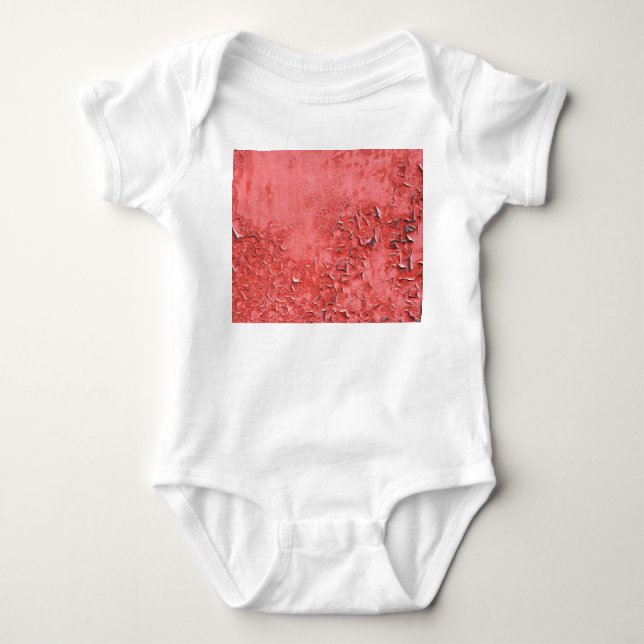 Vintage Rusty Iron Wall Texture Baby Bodysuit (Front)