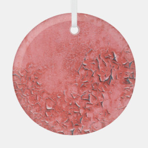 Vintage Rusty Iron Wall Texture Glass Ornament