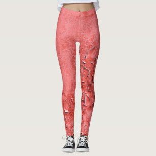 Vintage Rusty Iron Wall Texture Leggings