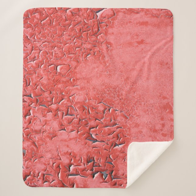 Vintage Rusty Iron Wall Texture Sherpa Blanket (Front)