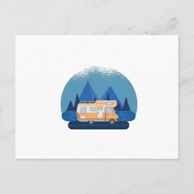 Vintage RV Camper Motorhome Postcard (Front)