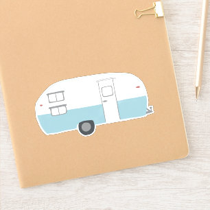 Vintage RV Trailer Camper Cute  Drawing Art
