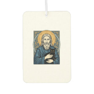 Vintage Sacred Cat Portrait Vector Shirt Design_1 Air Freshener