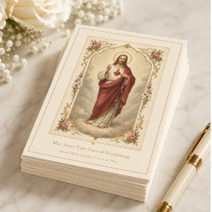 Vintage Sacred Heart Jesus Prayer Card