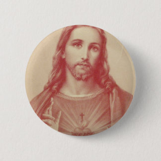 Vintage Sacred Heart of Jesus 2 Inch Round Button