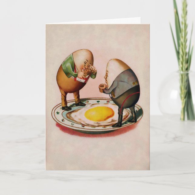 Vintage Sad Egg People Easter Card (Front)