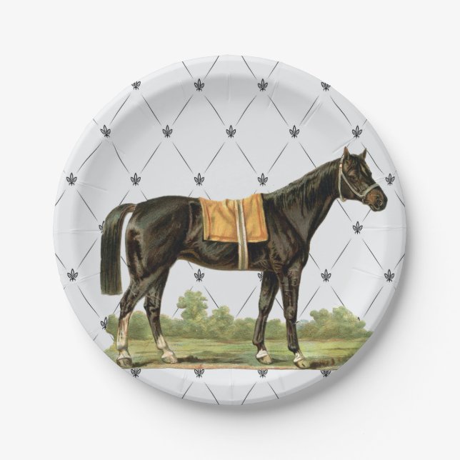 Vintage Saddle Horse Paper Plates (Front)