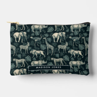 Vintage Safari African Animals Accessory Pouch