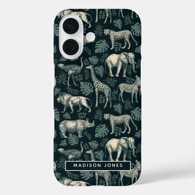Vintage Safari African Animals  Case-Mate iPhone Case (Back)