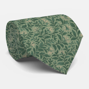 Vintage Sage Green Botanical Floral Tie