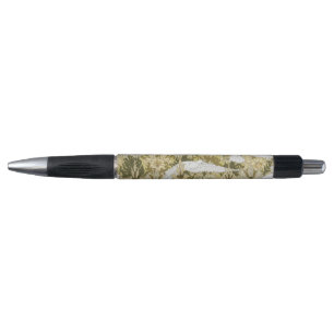 Vintage Sage Green Dove & Lily Floral Pattern Pen