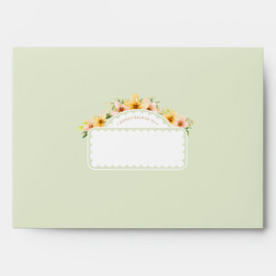 Vintage Sage Green Floral Storybook Baby Shower Envelope