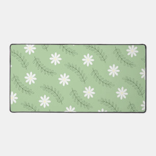 Vintage Sage Green Floral Tropical Flower Motif