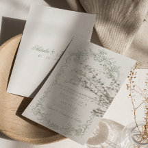 Vintage Sage Green Old Money Classy Retro Wedding