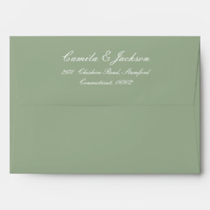Vintage Sage Green Wedding Envelope