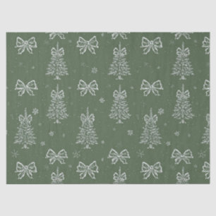 Vintage Sage Green Winter Toile Christmas (4) Tissue Paper