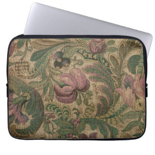 Vintage Sage Mauve 1918 Botanical Pattern Laptop Sleeve