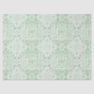 Vintage Sage Toile with Classical Figures Tissue Paper