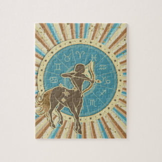 Vintage Sagittarius Zodiac Art Jigsaw Puzzle