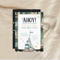Vintage Sail Boat Nautical Birthday