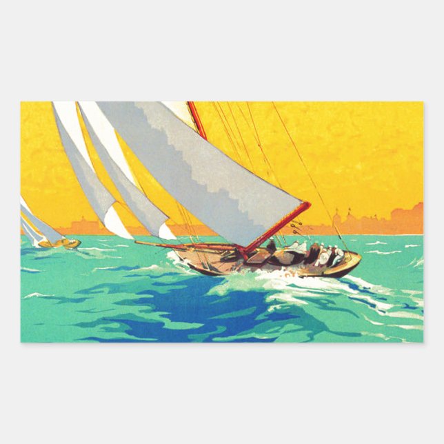 Vintage Sail Boats French Travel Sticker (Front)