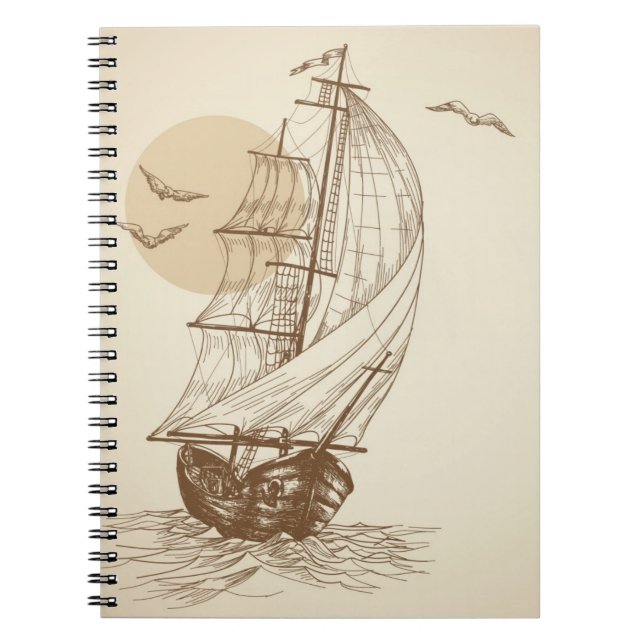 Vintage sailboat notebook (Front)