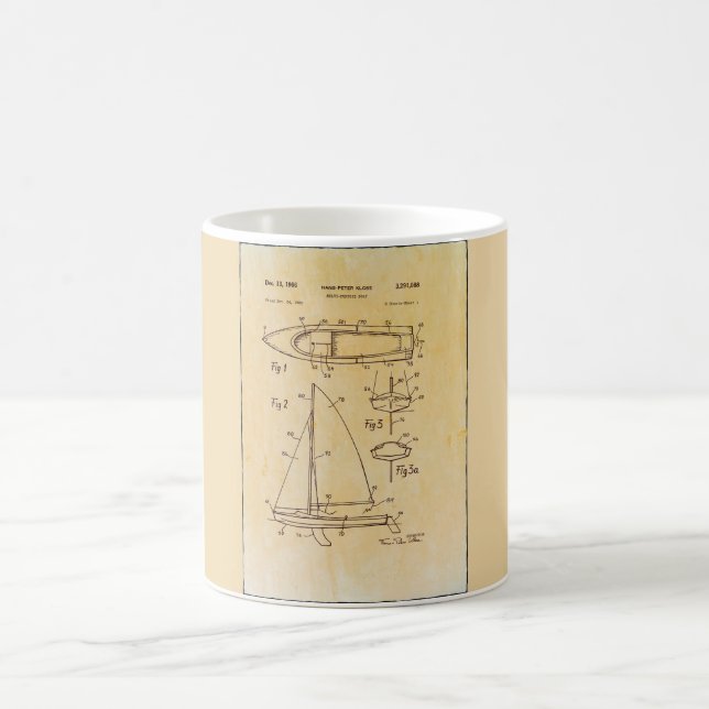 Vintage Sailboat Patent Print Mug (Center)