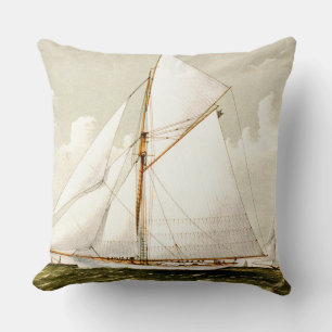 Vintage Sailboat Throw Pillow