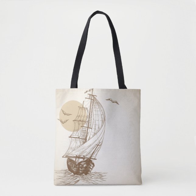 Vintage sailboat tote bag (Front)