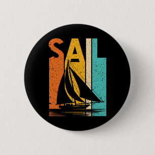 Vintage Sailing Boat Crew Boating Boat Owner Boat 2 Inch Round Button