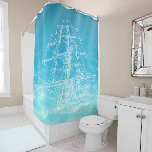 Vintage Sailing Ship Illustration  Ocean Water (In Situ)