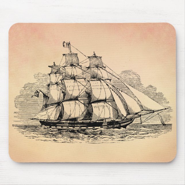 Vintage Sailing Ship Mouse Pad (Front)