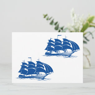Vintage Sailing Ship Nautical Ocean Clipper Invitation