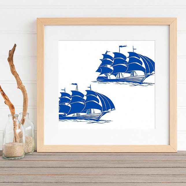Vintage Sailing Ship Nautical Ocean Clipper Poster (Creator Uploaded)
