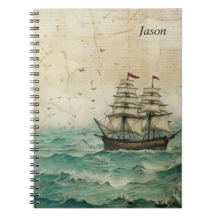 Vintage Sailing Ship Notebook
