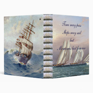 Vintage sailing ships album binder