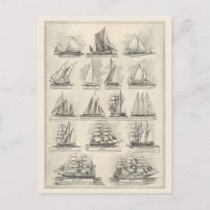 Vintage Sailing Ships Postcard