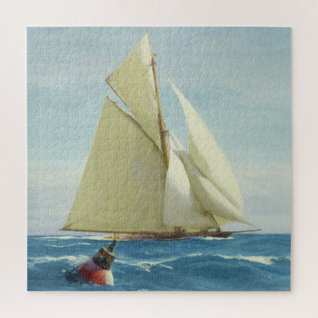 Vintage Sailing Sloop Yacht Painting (1910) Jigsaw Puzzle (Vertical)