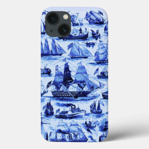 VINTAGE SAILING VESSELS AND SHIPS,Navy Blue iPhone 13 Case