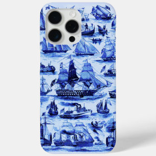 VINTAGE SAILING VESSELS AND SHIPS,Navy Blue iPhone 15 Pro Max Case