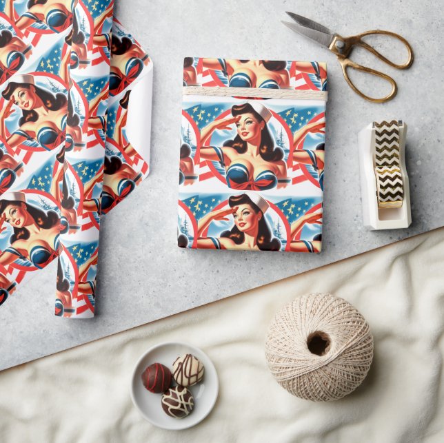 Vintage Sailor Pin-up Wrapping Paper (Crafts)