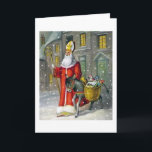 Vintage Saint Nicholas and Donkey Greeting Card<br><div class="desc">Vintage St. Nicholas and Donkey greeting / note / Christmas card!  Beautiful vintage scene of St. Nicholas and his donkey walking through the snow with a basket of toys!</div>