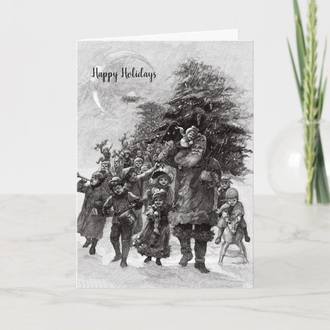 Vintage Saint Nicholas Christmas Holiday Card (Front)
