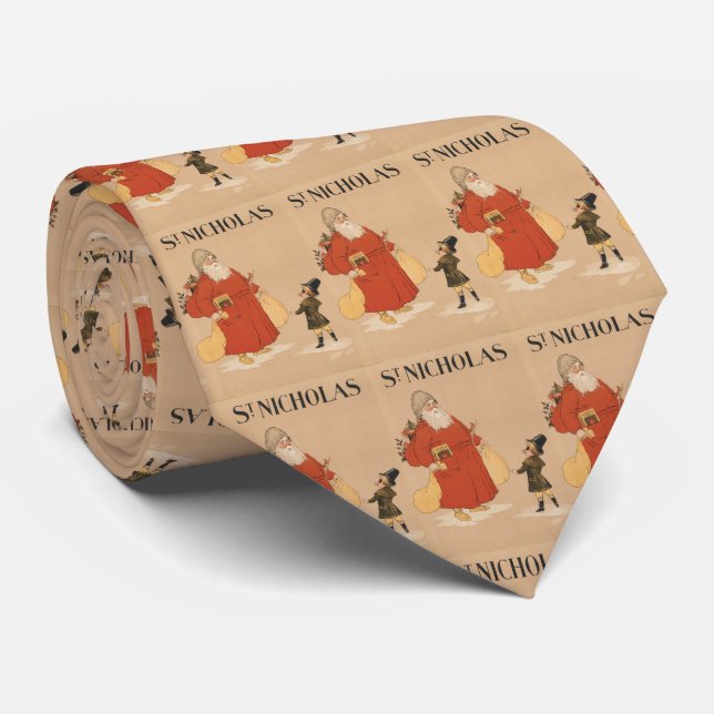 Vintage Saint Nicholas Illustration (1895) Tie (Rolled)