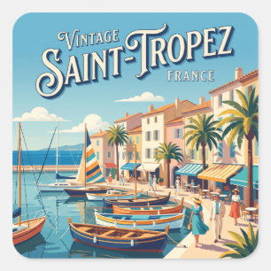 Vintage Saint-Tropez France Square Sticker