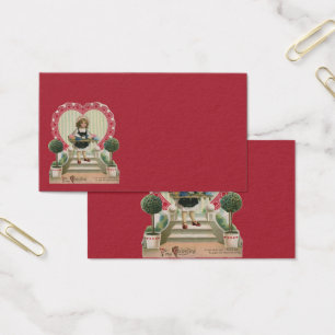 Vintage Saint Valentin, Fille aux Fleurs