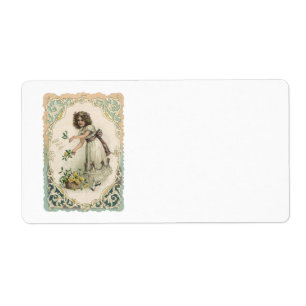 Vintage Saint Valentin victorienne, Fille avec Ros