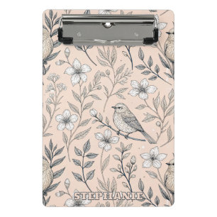 Vintage Sakura Cherry Blossom & Bird Aesthetic 3 Mini Clipboard
