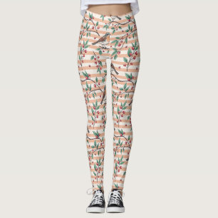 Vintage Sakura Cherry Blossom & Bird Aesthetic 7 Leggings