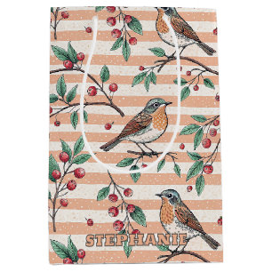 Vintage Sakura Cherry Blossom & Bird Aesthetic 7 Medium Gift Bag